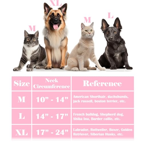 Image of Inflatable Dog Cone Collar for Medium Large Dogs and Cats, Self-Inflating Soft Adjustable Blow up Donut Dog E-Collar for Post-Surgical Recovery