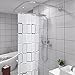 luoyipink Tringles à Rideaux De Douche en U Barre de Douche en Acier Inoxydable Tringles à Rideaux De Douche en Courbe Barre de Douche pour Rideau Tringle Extensible(Argent),100to100to100cm