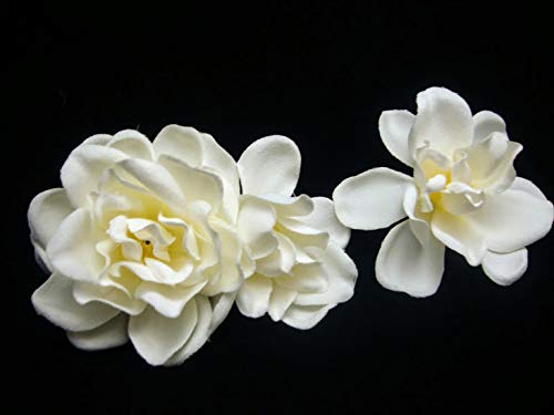 Perfect Soft Off White Velvet Gardenia Hair Clip Set