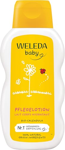 WELEDA Bio Baby Calendula Pflegemilch - Naturkosmetik Bodylotion mit Mandelöl & Bienenwachs zur Pflege & Reinigung von trockener Baby Haut. Milde Hautpflege Lotion für Babys und Kinder (1x 200ml) WELEDA Bio Baby Calendula Pflegemilch - Naturkosmetik Bodylotion mit Mandelöl & Bienenwachs zur Pflege & Reinigung von trockener Baby Haut. Milde Hautpflege Lotion für Babys und Kinder (1x 200ml)