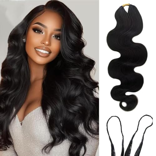 Body Wave Feather Crochet Human Hair Extensions Miracle Knots 2pack 100 Roots Knotless Pre-Separated Crochet Braid Hair Extensions Human Hair Natural Color 14inch 120g