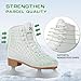 HALOSK Premium Leather Womens/Girls Figure Ice Skates - Memory Foam Collar Beginner Youth Ice Skates with Stainless Steel Blade, Women Size 5 6 7 8 9 10, White