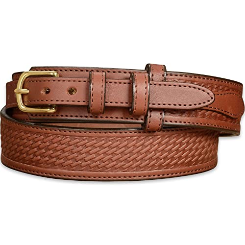Bullhide Belts Mens Basket Weave Leather Belt, 1.5