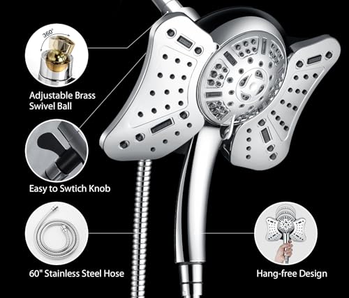 Image of GRICH Shower Head with Handheld Spray - Dual High Pressure Showerhead