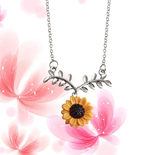 Colar de corrente de girassol FENICAL com pingente de liga e gargantilha para mulheres e meninas (pr