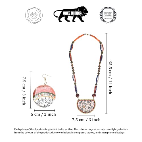 Image of AAKRITI ART CREATIONS Handcrafted Women's Jewelry Set - Elegant Ethnic Necklace and Earrings, Statement Fashion Accessories for Parties & Festivals