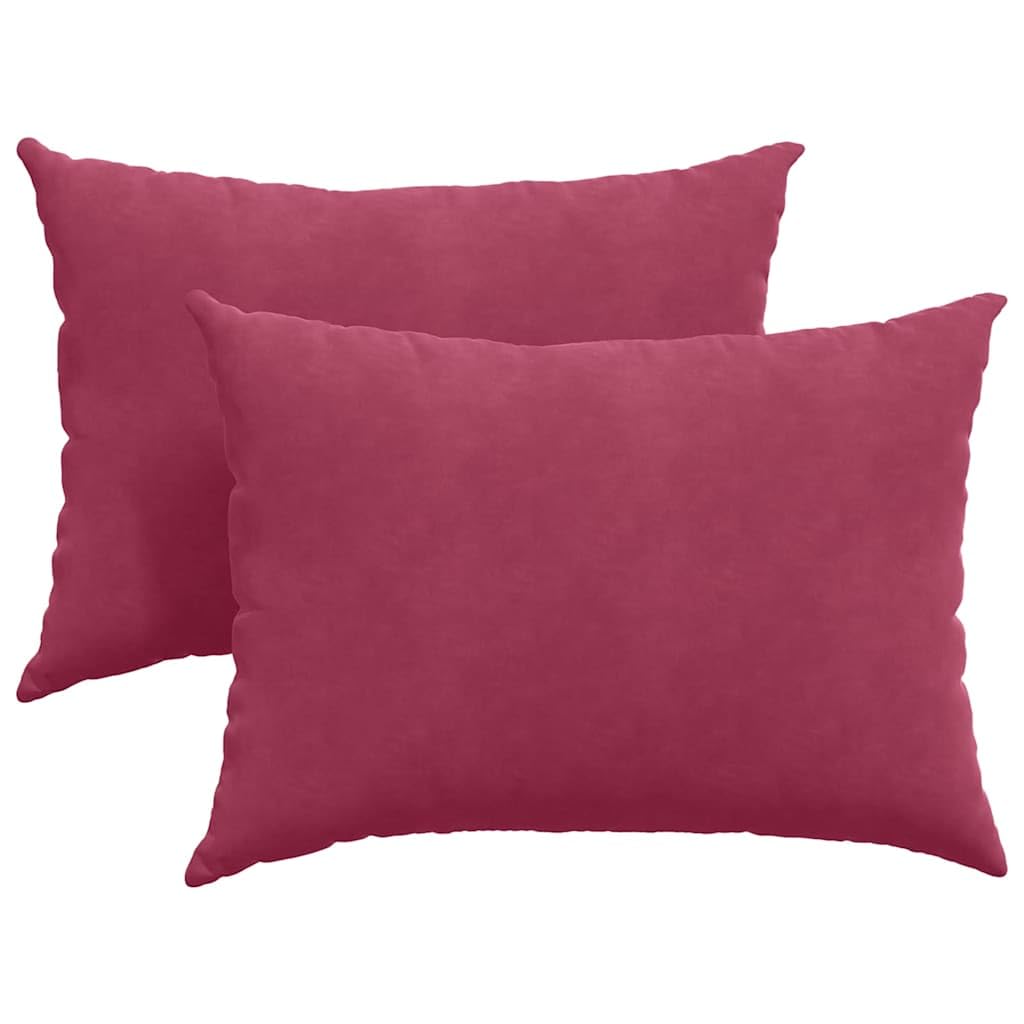 Sofakissen 2er Set 70 x 50 cm, Dekokissen aus Cordstoff in Weinrot, Weiche Kissen mit Polyesterfüllung & Reißverschluss, Moderne Wohndeko für Wohnzimmer Schlafzimmer