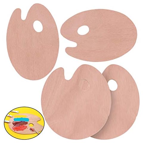 Zliger Paleta de Pintura de Madera Ovalada con Agujero Pulgar Cover