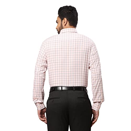 Image of Raymond Men's Pure Cotton Checks Pattern Slim Fit Regular Collar Full Sleeve Casual Shirt