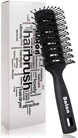 Vent Hair Brush, 11 Row Vented Hairbrush for Men and Women, Vent Brushes With Ball Tipped Bristles for Wet Short Curly Straight Hair Blow Drying Quickly(Black)