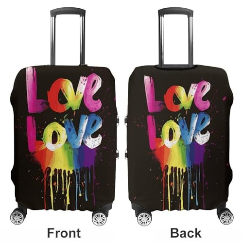Carry on Luggage Cover Love Is Love Suitcase Covers for Luggages Tsa Approved Travel Luggage Sleeve Protector Elastic Suitcase Protector Anti-Scratch Washable Fits 19-30 Inch Case -S3