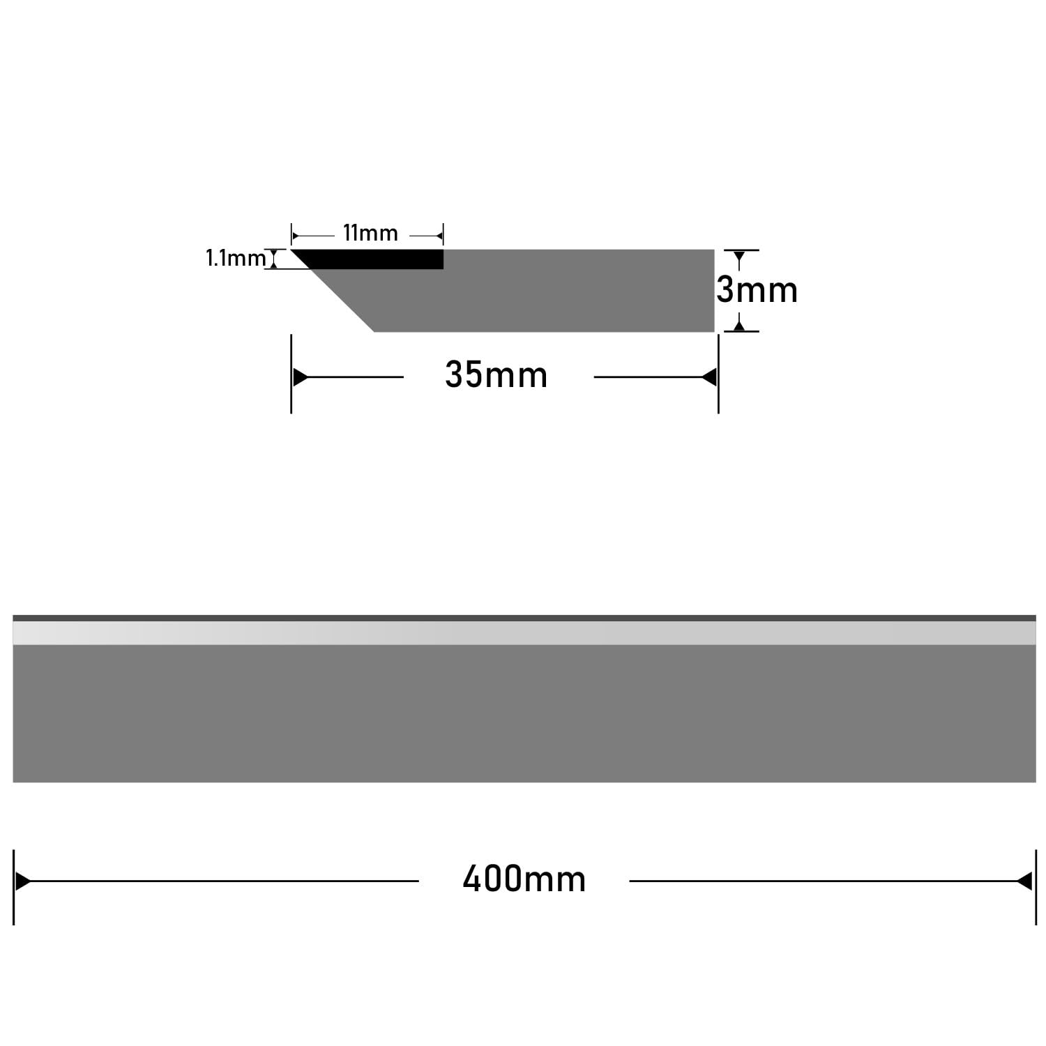 Noże HSS do strugarki elektrycznej, szerokość 400 mm, grubość 35, 3 szt