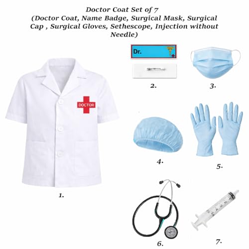 Image of Kids Doctor Coat and Nurse Dress Set for Boys & Girls | Fancy Dress Costume | School Competition Role Play Outfit