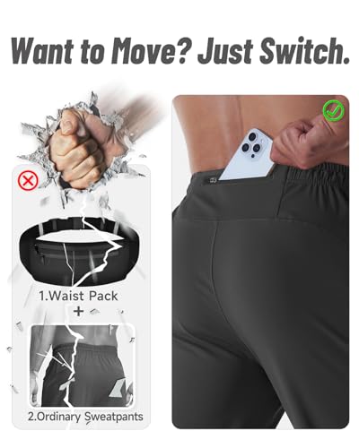 Mens Athletic Joggers Lightweight Gym Sweatpants Men Stretch Workout Track Pants Jogging with Zipper Pockets3