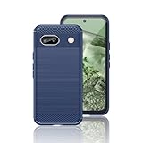 【YEZHU】炭素繊維カバー Google Pixel 9A ケース 保護 軽量 弾力性付き衝撃吸収バンパー (ブルー)