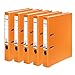 Produktbild Original Falken 5er Pack PP-Color Kunststoff-Ordner. Made in Germany. 5 cm schmal DIN A4 orange Vegan Ringordner Aktenordner Briefordner Büroordner Plastikordner Schlitzordner