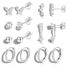 Silver Plated-White cz- butterfly