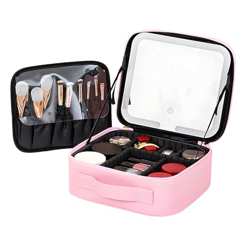 Bolsa de maquillaje con luces LED para viajes y retoques perfectos en el hotel