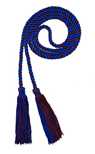 Image of Graduation Honor Cord - Royal /Maroon - Every School Color Available - Made in USA