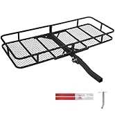 Leader Accessories Trailer Hitch Cargo Carrier Rack, 60"x24"x6" Folding Cargo Carrier Hitch Mount...