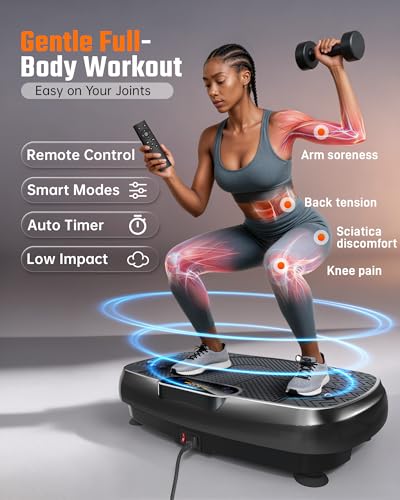 Image of Vibration Plate Exercise Machine, 3D Whole Body Vibration Platform for Lymphatic Drainage and Muscle Recovery, 450-lb Capacity Fitness Machine with Bluetooth Speaker and LED Display for Home Gym