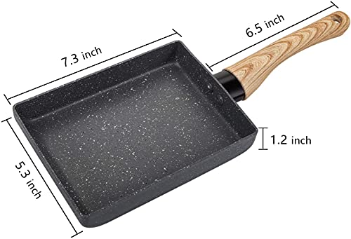 Yesland Tamagoyaki Japanese Omelette Pan, Non-Stick Coating Rectangle Frying Egg Pan, Mini Frying Pan -Grey - Image 3