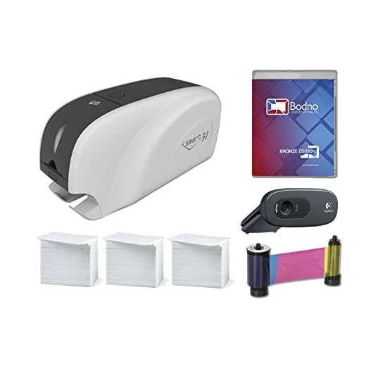 IDP Smart 31 ID Card Printer & Complete Supplies Package with Bodno ID Software