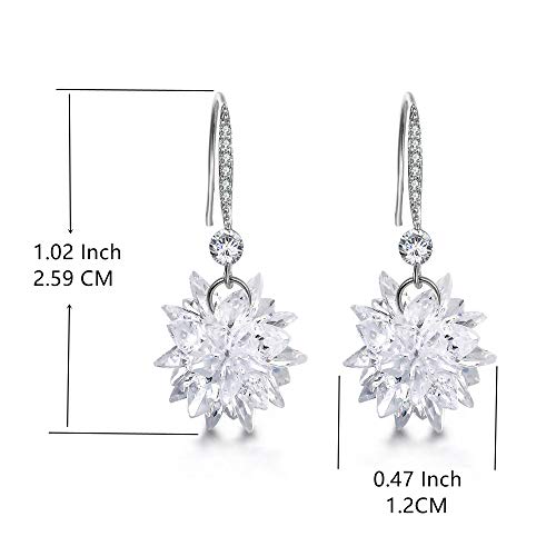 Snowflake Dangle Earrings With Crystal Cubic Zirconia Winter Snow Earrings for Women Fashion Jewelry4