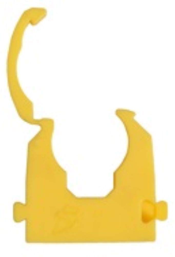 Promotion & Beyond Yellow Hinged Single Pipe Clip, 15Mm. Bags Of 100.