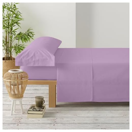 Degrees Home - Collection - Parure de draps 3 pièces - Drap Housse, Drap de Dessus et taie d'oreiller - Lit 90 cm - 100% Polyester - Lilas