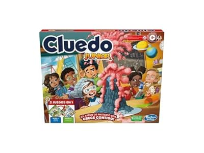 Hasbro Gaming Cluedo Junior Juego de Mesa 2 en 1 Diversión con Amigos y Familia Fiesta de Halloween Regalo para Niños y Niñas a Partir de 4 Años Juguete de Detectives Tablero de Colegio