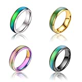 BDEPSTR Anello Cambia Colore Umore,4 Pezzi Anelli Dell