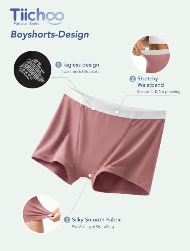 Image of TIICHOO Period Underwear for Women Heavy Flow Leakproof Boyshorts 5 Pack
