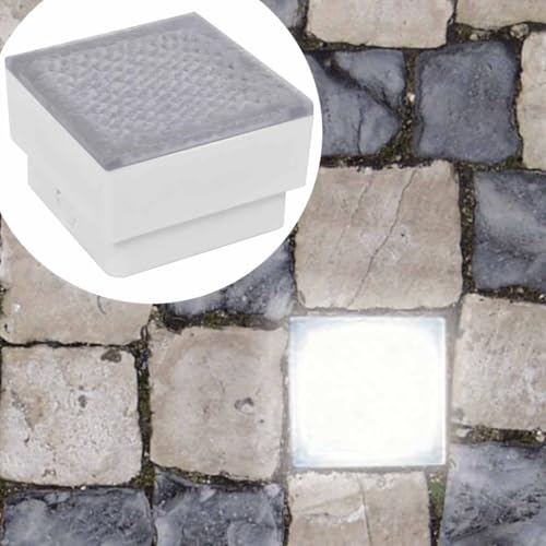 QUAHEAS LED Recessed Floor Spotlight Outdoor Pack of 6, 100 x 100 x 68 mm, Polycarbonate IP67 Waterproof, 16 SMD3528 LEDs, Warm White 3000K