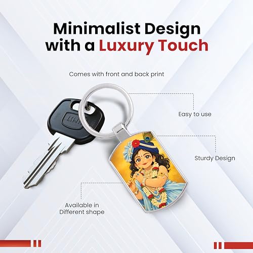 Image of Stylish Metal Keychains with Permanent Glossy Print - Inspirational Quotes & Spiritual Designs - Perfect Key chains for loved ones, Personal Use, Gifts & Return Gifts