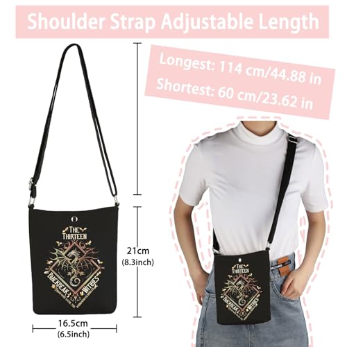 VAMSII Book Inspired Gift Throne Of Glass Crossbody Bag Gift For Readers Glass Fiction Fan3