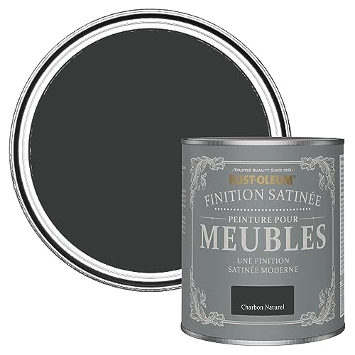 Rust-Oleum Peinture Noire pour Meubles, Finition Satinée - Charbon Naturel 750ml