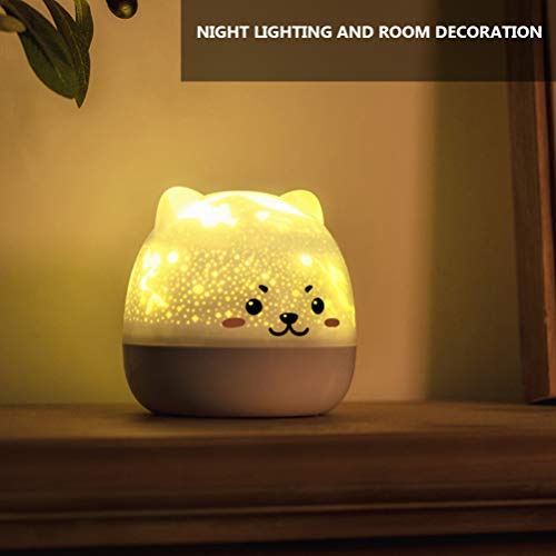 BESPORTBLE Luz Noturna Led Projetor de Forma de Cachorro Música Giratória Lâmpada Céu Estrelado Usb