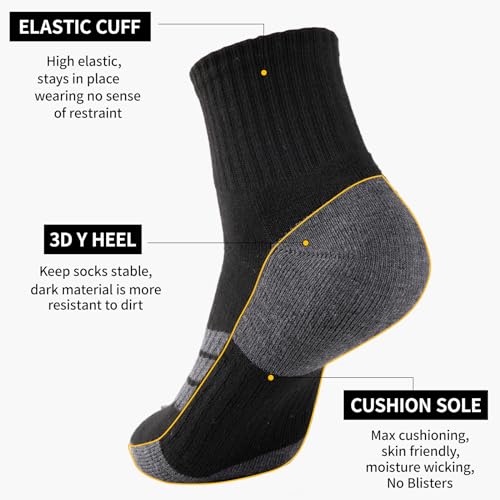 COOPLUS 8 pares de meias masculinas acolchoadas no tornozelo, meias esportivas de corrida, 8 pares p