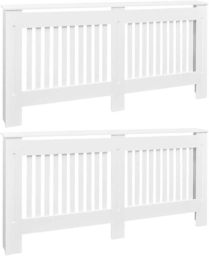 Miniatura 170 de 2 piezas de MDF para el hogar, calentador de sala de estar, soporte lateral para calefacción, cubierta de radiador, estante de gabinete de