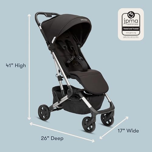 Colugo Navy Stroller - Lightweight, Compact, One Hand Fold, Travel Stroller with Rain Cover, Backpack and Cup Holder, JPMA Certified, UPF 50+ Canopy, 2 Seat Recline Positions, 16 lbs, Toddler