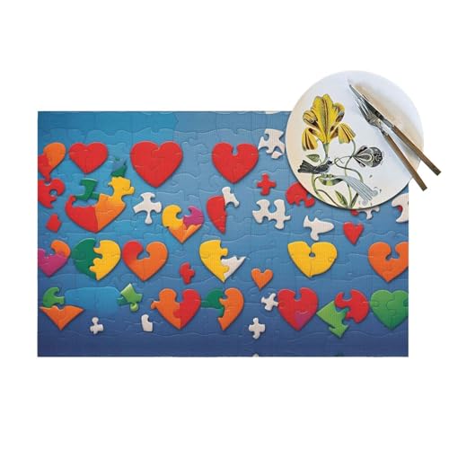 Sets de table autisme cœur résistant chaleur et facile à nettoyer - 5