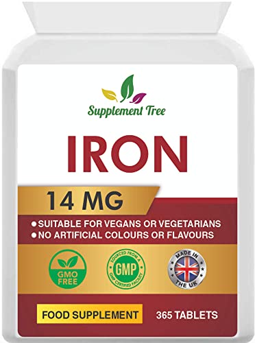 High Strength Iron Tablets 14mg - 365 Vegan Tablets