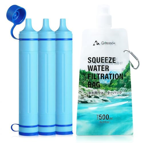 携帯浄水器 登山 アウトドア 給水バッグ付き（Amazon）