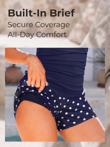 Image of Talisea Tankini with Shorts - Tummy Control Two Piece Swimsuit with Pockets