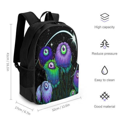 Supdreamc Men Women Polyester Magical Flower Eye Stars Art Casual Daypack Large Capacity Carry On Bag With Adjustable Shoulder Straps for Camping Work Running2