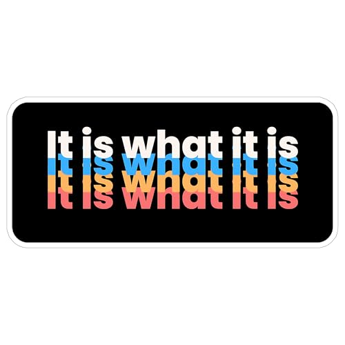 It is What It is Sticker 4 Inch Quote Acceptance Positive Motivational - Waterproof Vinyl Decal for Laptop Water Bottle Car Tumbler - Durable Funny Aesthetic Long-Lasting Stickers for Adults ID44990