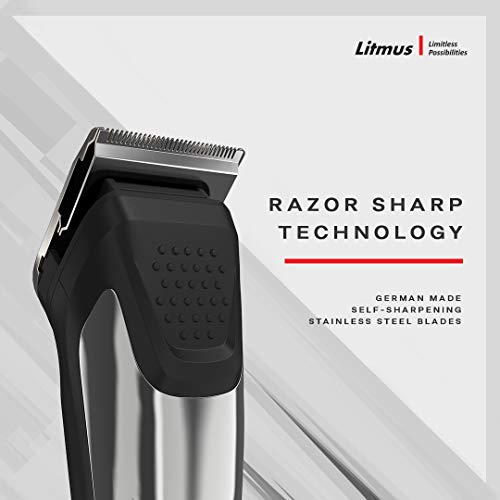 Image of LITMUS Men Precision Beard Trimmer PT-101(Luxury Edition, Chrome), Waterproof | Corded & Cordless | Run Time: 70 Mins