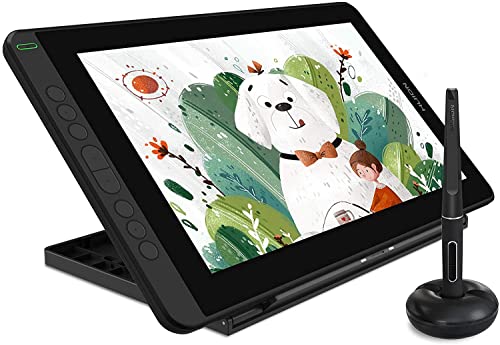Image of HUION Kamvas 12 Pen Display Drawing Graphics Tablet Battery-Free Stylus Tilt Function 8192 Pen Pressure 11.6 inch 120% sRGB with Adjustable Stand - Black