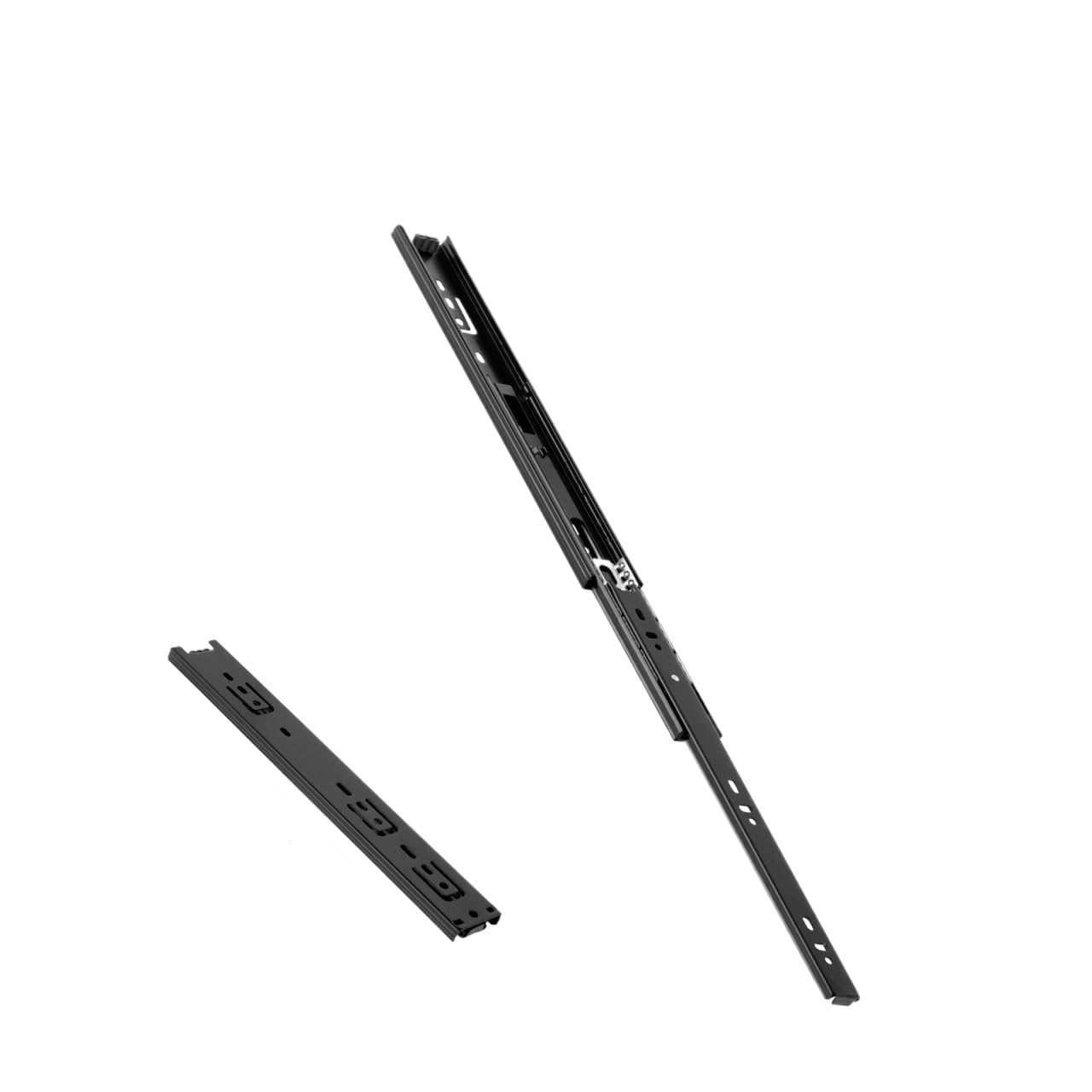 Ppqiru Black 4Pcs Drawer Rail 10~20Inch Stainless Steel Ball Bearing Slides Sliding Track 3-Section Full Extension Cabinet Furniture For Cabinet Drawer(,35Cm)